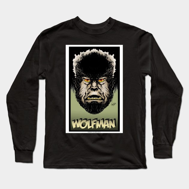 Wolfman from the Creature Feature Long Sleeve T-Shirt by VanceCapleyArt1972